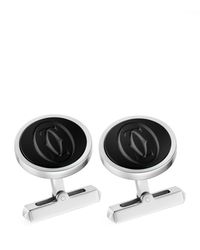 Cartier - Sterling Silver And Onyx Double C De Cufflinks - Lyst