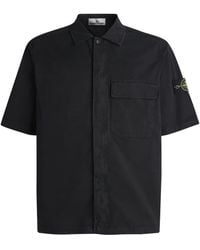 Stone Island - Organic Cotton-Blend Short-Sleeve Shirt - Lyst