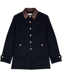 Maje - Wool-Blend Collared Jacket - Lyst