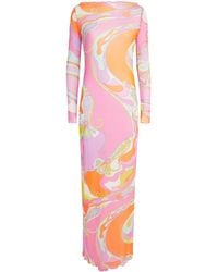 PUCCI - Mesh Orchidee Maxi Dress - Lyst