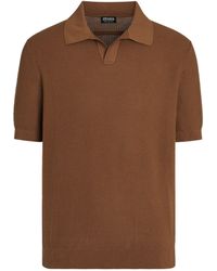 Zegna - Cotton Foliage Polo Shirt - Lyst