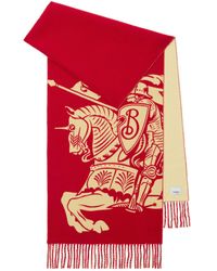 Burberry - Cashmere Reversible Equestrian Knight Scarf - Lyst