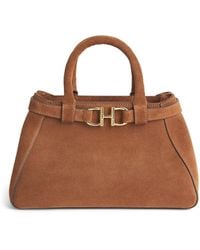 Harrods - Small Suede Grace Top-Handle Bag - Lyst