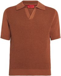 Isaia - Silk-Cotton Knit Polo Shirt - Lyst