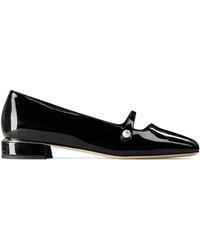 Jimmy Choo - Elisa Ballerina Leather Ballet Flats - Lyst