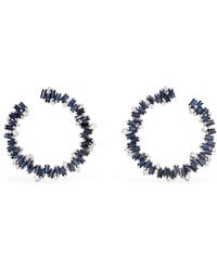 Suzanne Kalan - Diamond And Sapphire Shimmer Spiral Earrings - Lyst
