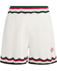 CASABLANCA - Cotton Chevron Crochet Shorts - Lyst