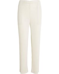 Issey Miyake - Hatching Pleats Straight Leg Trousers - Lyst