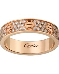 Cartier - Rose Gold And Diamond-paved Love Wedding Band - Lyst