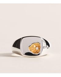 Tom Wood - Small Sterling, And Diamond Mined Ring - Lyst