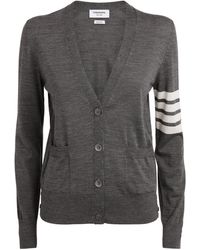 Thom Browne - Wool Relaxed 4-Bar Cardigan - Lyst