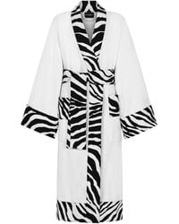 Dolce & Gabbana - Terry Cotton Zebra Print Robe - Lyst