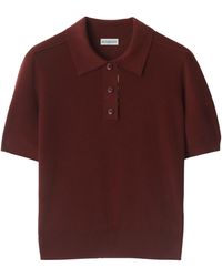 Burberry - Bordeaux Wool Polo Shirt - Lyst
