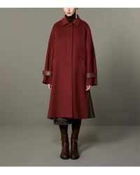Max Mara - Cashmere Leather-Trim Coat - Lyst