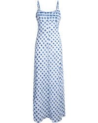 Sandro - Linen-Blend Gingham Maxi Dress - Lyst