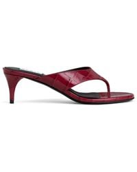 Alaïa - Croc-Embossed Leather Thong Mules 55 - Lyst