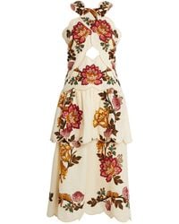 FARM Rio - Tiered Floral Leopard Print Dress - Lyst