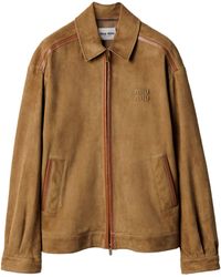 Miu Miu - Suede Blouson Jacket - Lyst