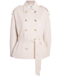 Maje - Wool-Blend Double-Face Belted Jacket - Lyst