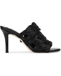Kurt Geiger - Leather Embellished Chain Heeled Mules 85 - Lyst