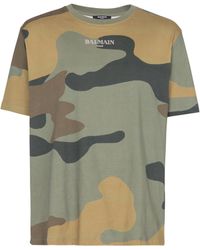 Balmain - Cotton Camouflage Logo T-shirt - Lyst
