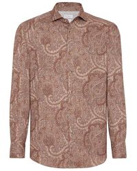 Brunello Cucinelli - Cotton Paisley Slim-Fit Shirt - Lyst