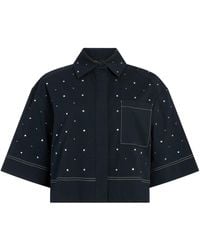 Maje - Studded Cropped Shirt - Lyst