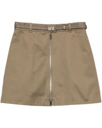 Prada - Chino Zip-Up Mini Skirt - Lyst
