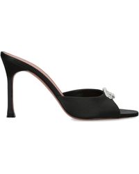 AMINA MUADDI - Satin Mini Camelia Heeled Mules 95 - Lyst
