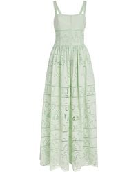 Alice + Olivia - Cotton Embroidered Anya Maxi Dress - Lyst