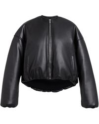 Alaïa - Leather Padded Bomber Jacket - Lyst