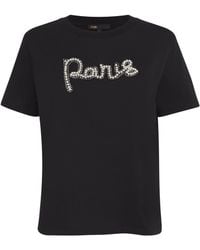 maje Paris Tシャツ Rhinestone-embellished short sleeves T-shirt | Emporium