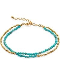 Monica Vinader - Vermeil And Mini Nugget Beaded Bracelet - Lyst