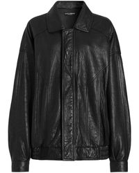 Dolce & Gabbana - Oversized Leather Jacket - Lyst