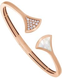 BVLGARI - Diamond And Mother-Of-Pearl Divas' Dream Bangle - Lyst