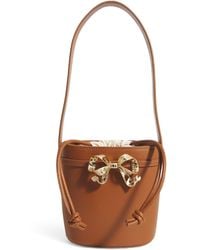 Self-Portrait - Leather Bow Bucket Bag - Lyst