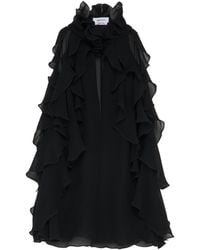 McQueen - Silk Ruffled Top - Lyst