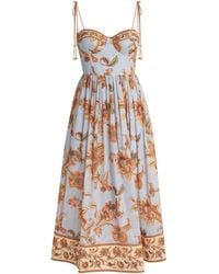 Zimmermann - Cotton Paisley Aster Midi Dress - Lyst