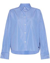 Weekend by Maxmara - Cotton Stripe Cropped Shirt - Lyst