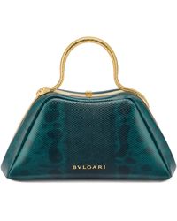 BVLGARI - Leather Snakeskin Serpentine Top-Handle Bag - Lyst