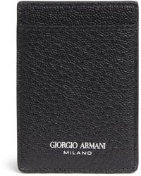 Giorgio Armani - Grained Leather Card Holder - Lyst