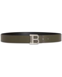 Balmain - Leather Reversible B-buckle Belt - Lyst