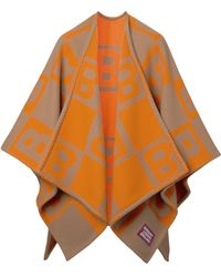 Burberry Cashmere Logo Cape - Orange
