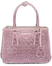 Prada - Mini Embellished Galleria Top-handle Bag - Lyst