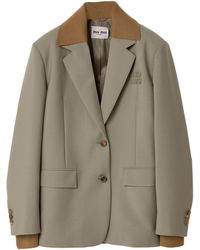 Miu Miu - Mohair-Wool Logo Blazer - Lyst