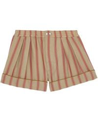 Saint Laurent - Cupro Stripe Pyjama Shorts - Lyst