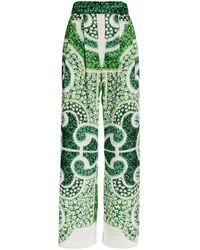 Mary Katrantzou - Green Topiary Wide-leg Trousers - Lyst