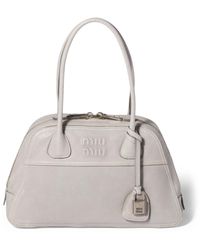 Miu Miu - Large Nappa Leather Vivant Top-Handle Bag - Lyst