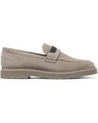 Brunello Cucinelli - Suede Monili Penny Loafers - Lyst