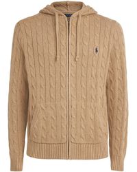 Polo Ralph Lauren - Cotton Cable-Knit Zip-Up Hoodie - Lyst